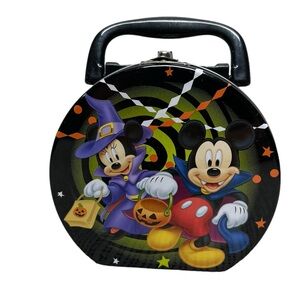 Disney Halloween Mickey And Minnie small Tin box Vampire 2013 Collectable 5”x5”